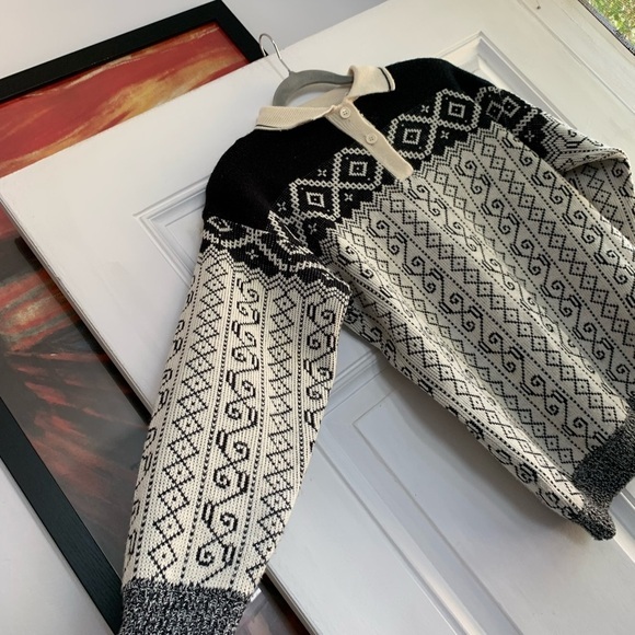 Vintage Partners By Mervyns Button Sweater Black White‎   Woman Small - Picture 3 of 6